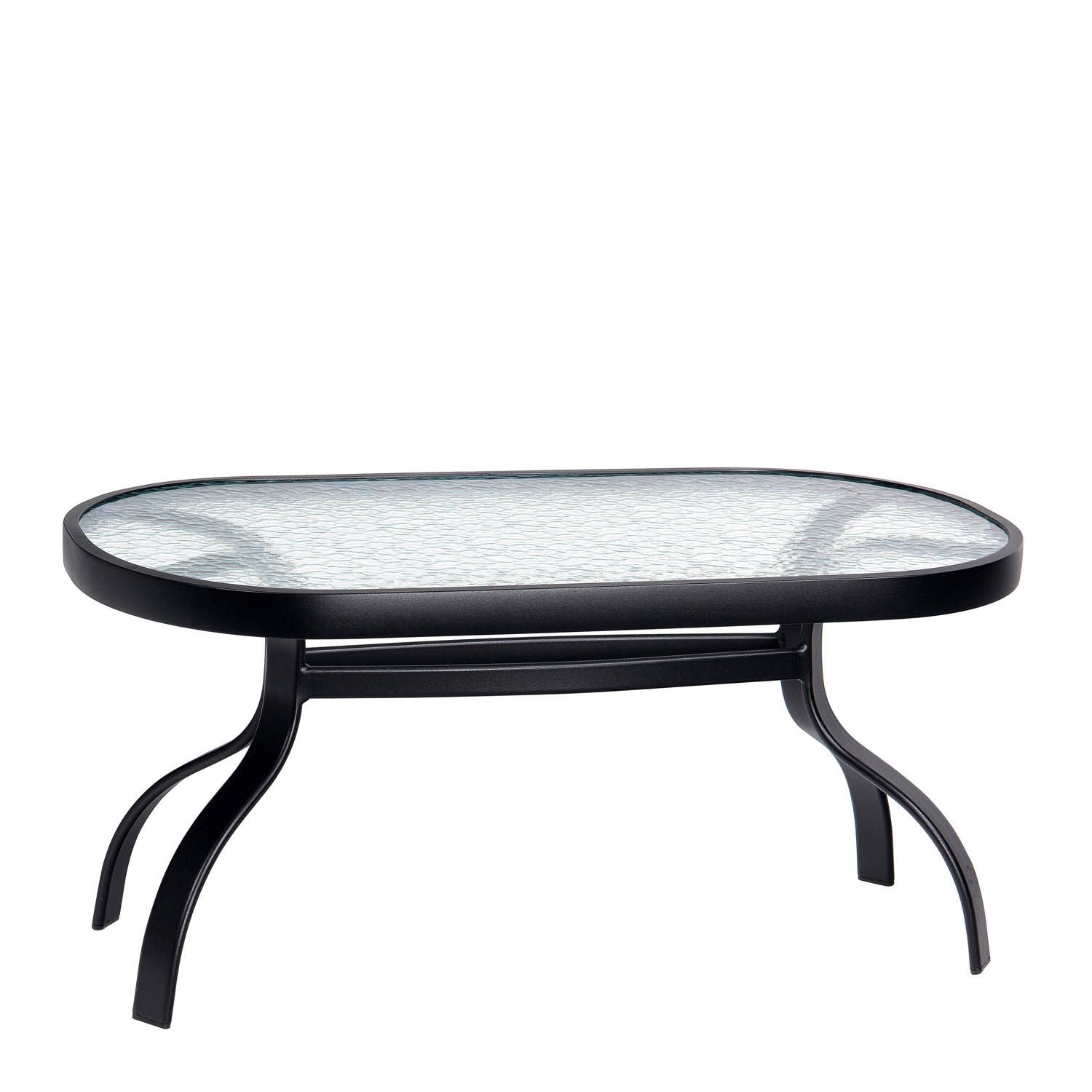 Deluxe Obscure Glass Oval Coffee Table