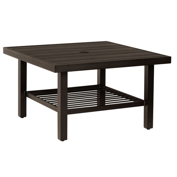 Square Umbrella Coffee Table with Tri-Slat Top &amp; Elite Base