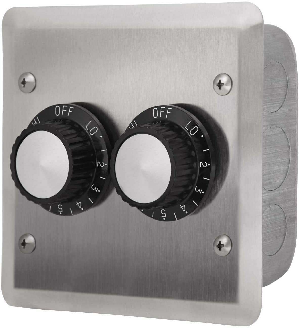 Infratech 240V Double Input Regulator Stainless Steel Wall Plate And Deep Gang Box