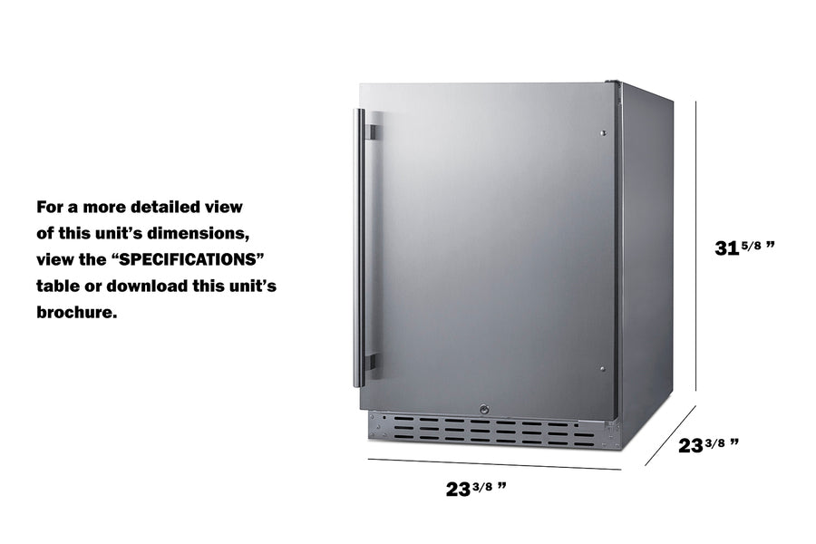 Summit 24" ADA-Compliant Wide Built-In Outdoor All-Refrigerator-AL55OSCSS