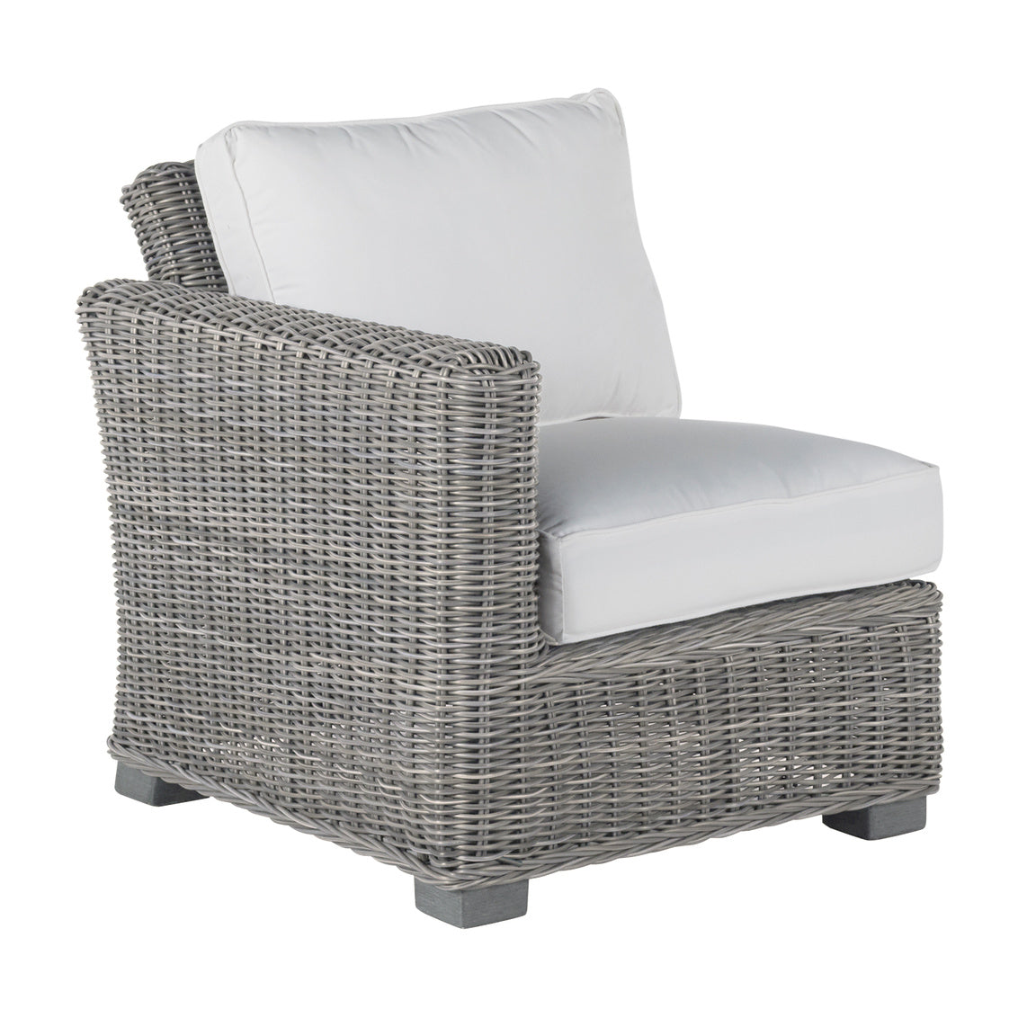 Rustic Wicker Sectional Left Arm Facing