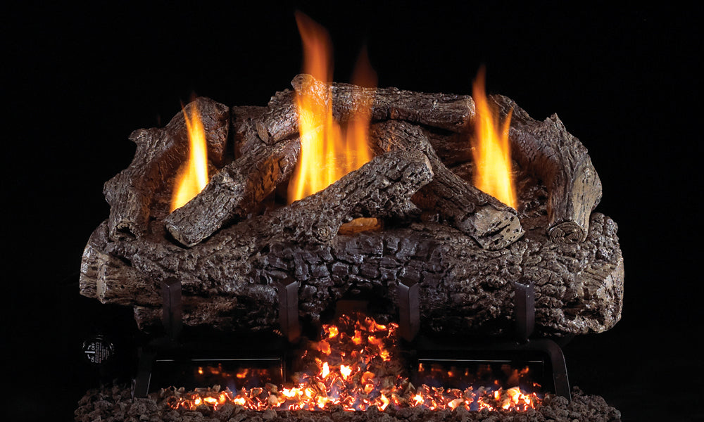 RHP Vent Free Charred Frontier Oak Standard Ceramic Refractory Logs