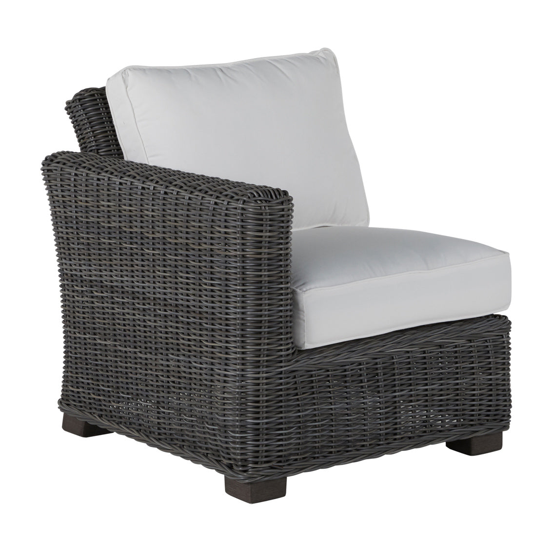 Rustic Wicker Sectional Left Arm Facing