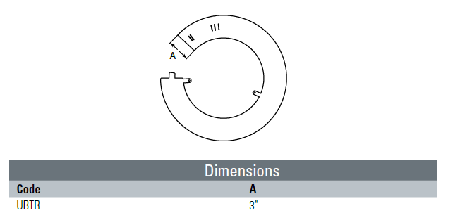 ICC 6&quot; Diameter ULTRABlack Universal Trim Ring - 6UBTR