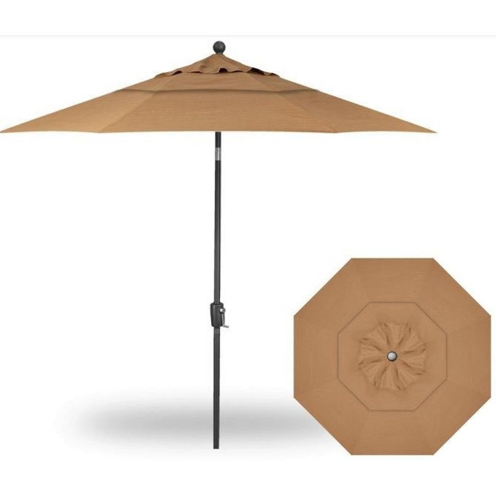 height of 9 foot patio umbrella Treasure Garden 9' Push Button Tilt Umbrella with Dual Wind Vent