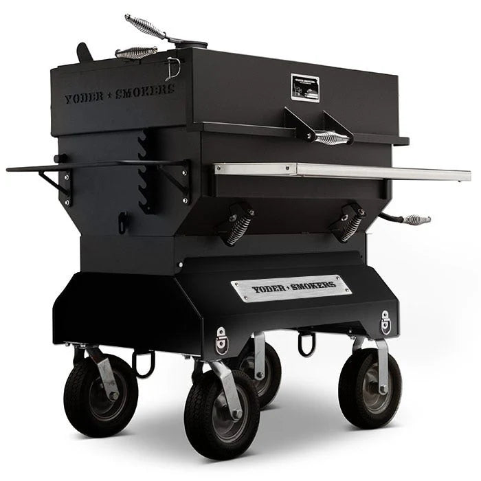 YS Flat Top 24" x 36" Charcoal Grill on Competition Cart