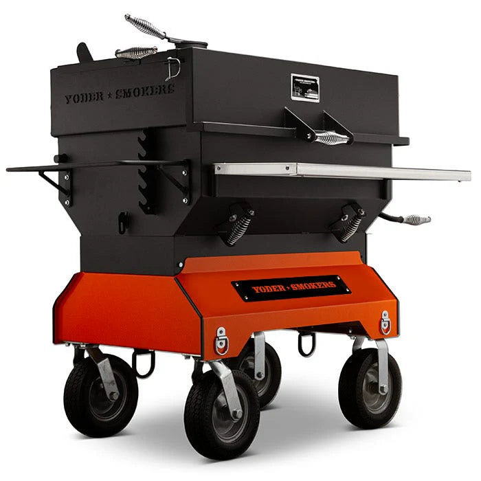 YS Flat Top 24&quot; x 36&quot; Charcoal Grill on Competition Cart