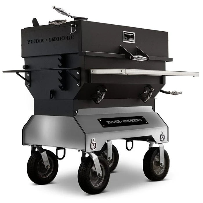 YS Flat Top 24&quot; x 36&quot; Charcoal Grill on Competition Cart
