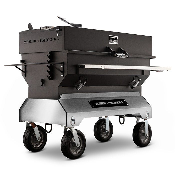 YS Flat Top 24&quot; x 48&quot; Charcoal Grill on Competition Cart