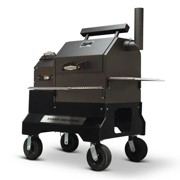YS480s Pellet Grill on Competition Cart with Stainless Steel Shelves and Drawer
