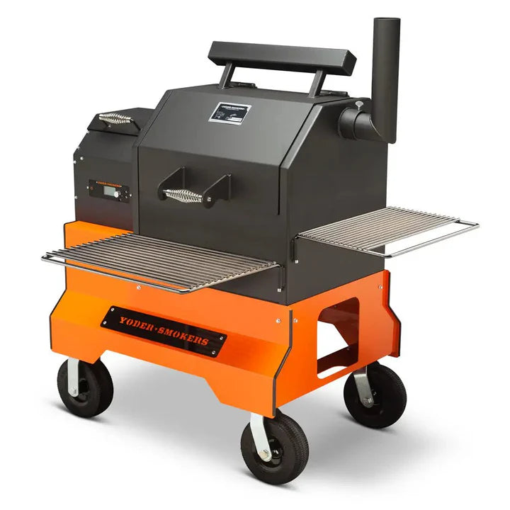 YS480s Pellet Grill on Competition Cart with Stainless Steel Shelves and Drawer