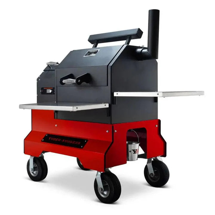 YS480s Pellet Grill on Competition Cart with Stainless Steel Shelves and Drawer