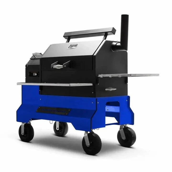 YS640s Pellet Grill on Competition Cart with Stainless Steel Shelves and Drawer