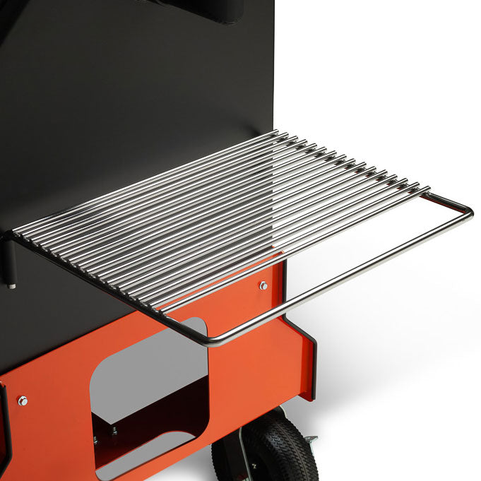 YS640s Pellet Grill on Competition Cart with Wire Shelves