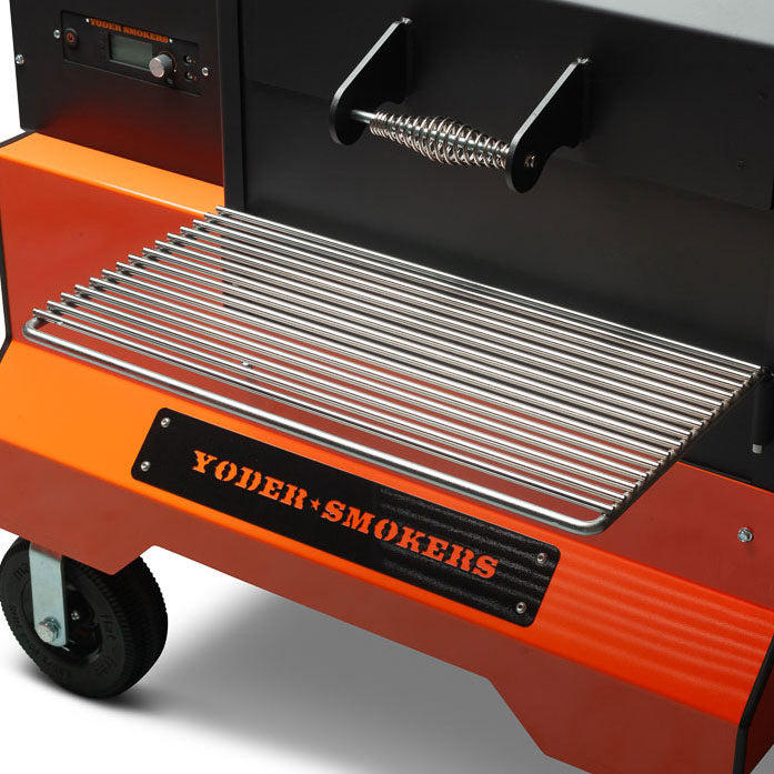 YS640s Pellet Grill on Competition Cart with Wire Shelves
