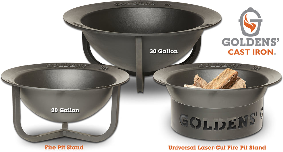 Goldens' Cast Iron Large 30 Gallon Syrup Kettle and Fire Pit