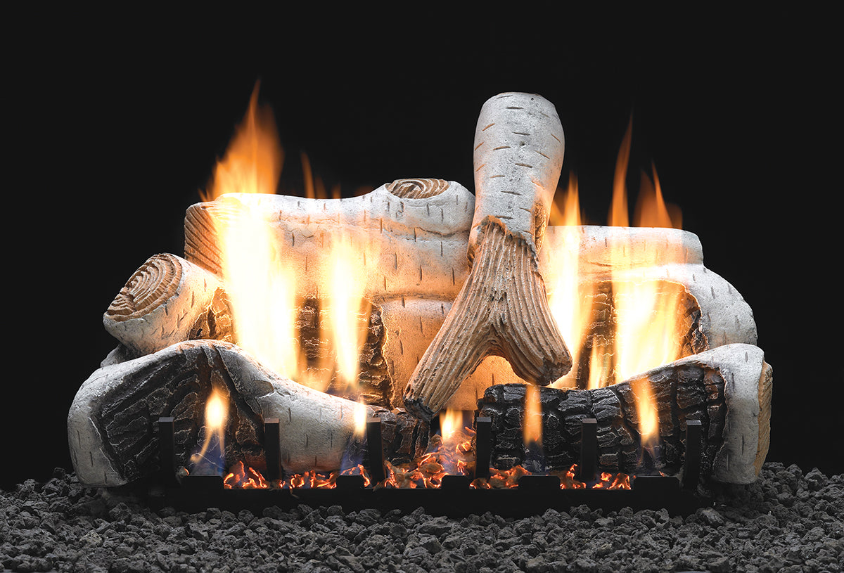 Birch 4-Piece Ceramic Fiber Log Set (Vent Free)