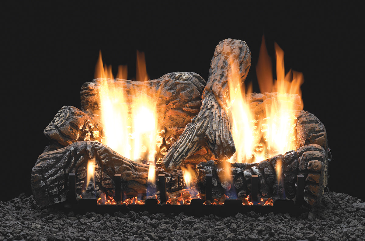 Charred Oak Ceramic Fiber Log Set, 4-Piece