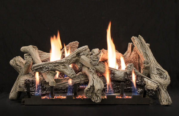 Driftwood Burncrete Log Set, 10-Piece