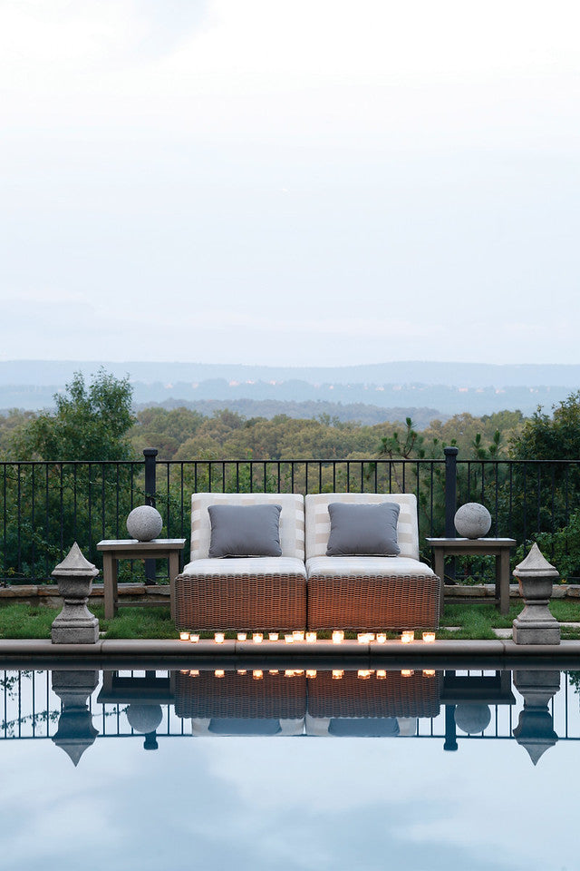 Rustic Wicker Chaise Lounge