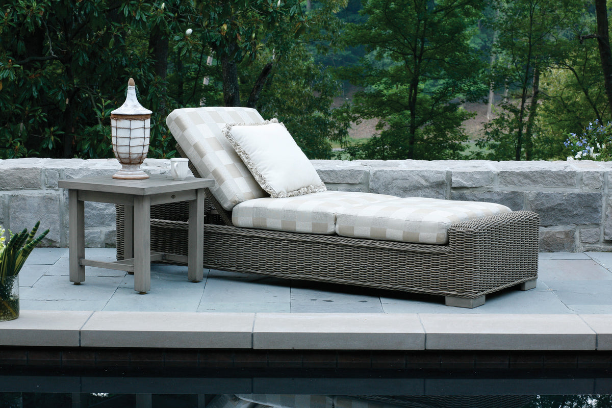 Rustic Wicker Chaise Lounge