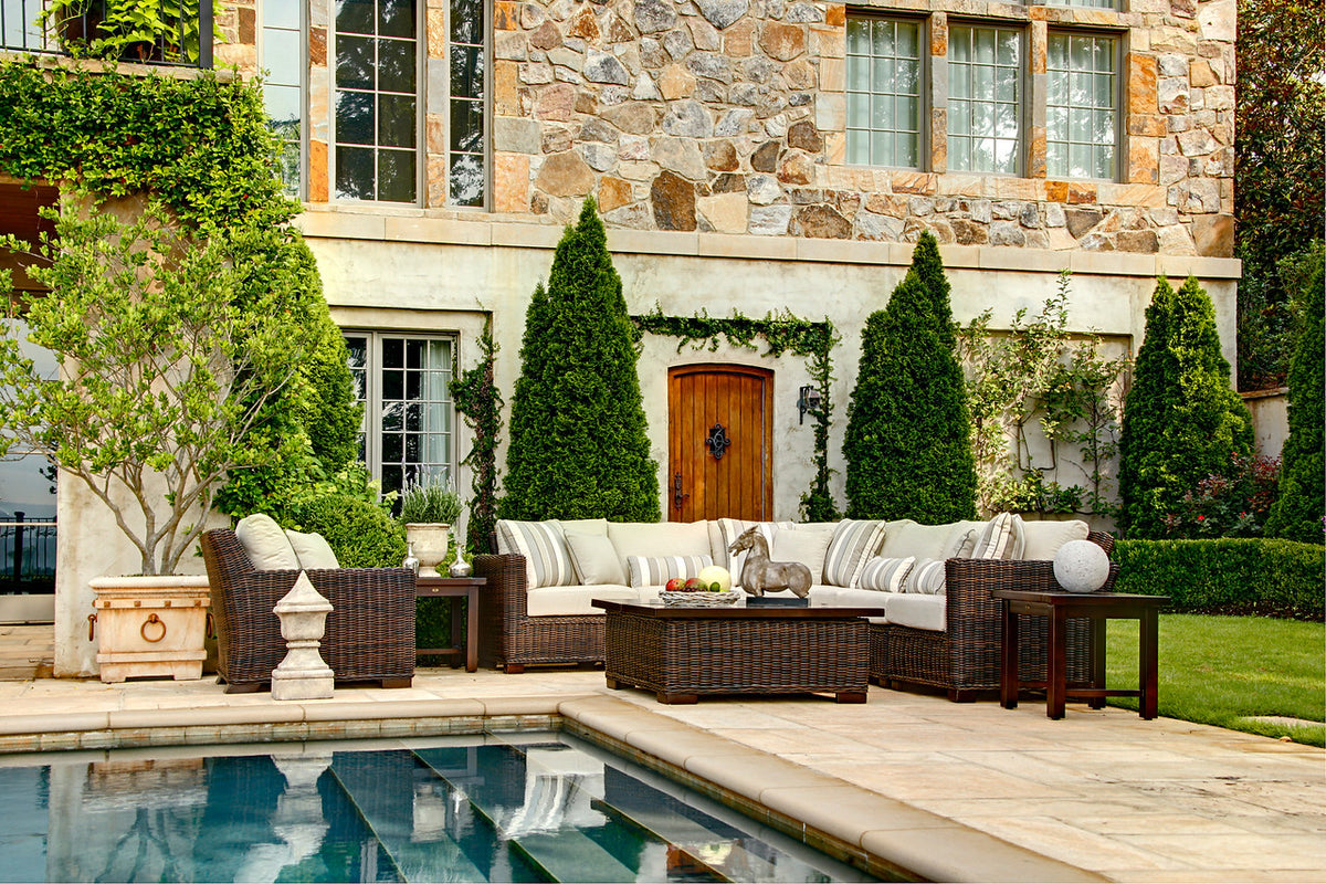 Rustic Wicker Sectional Corner