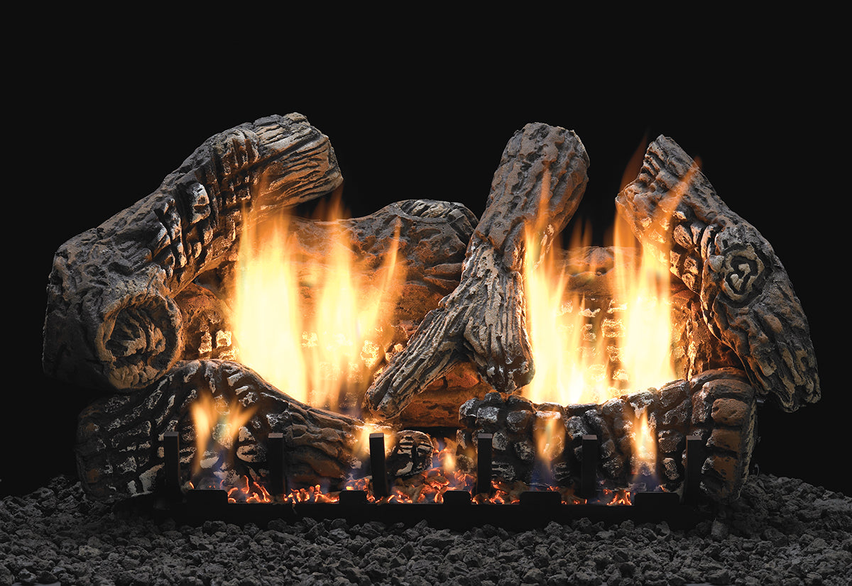 Super Charred Oak Ceramic Fiber Log Set, 6-Piece