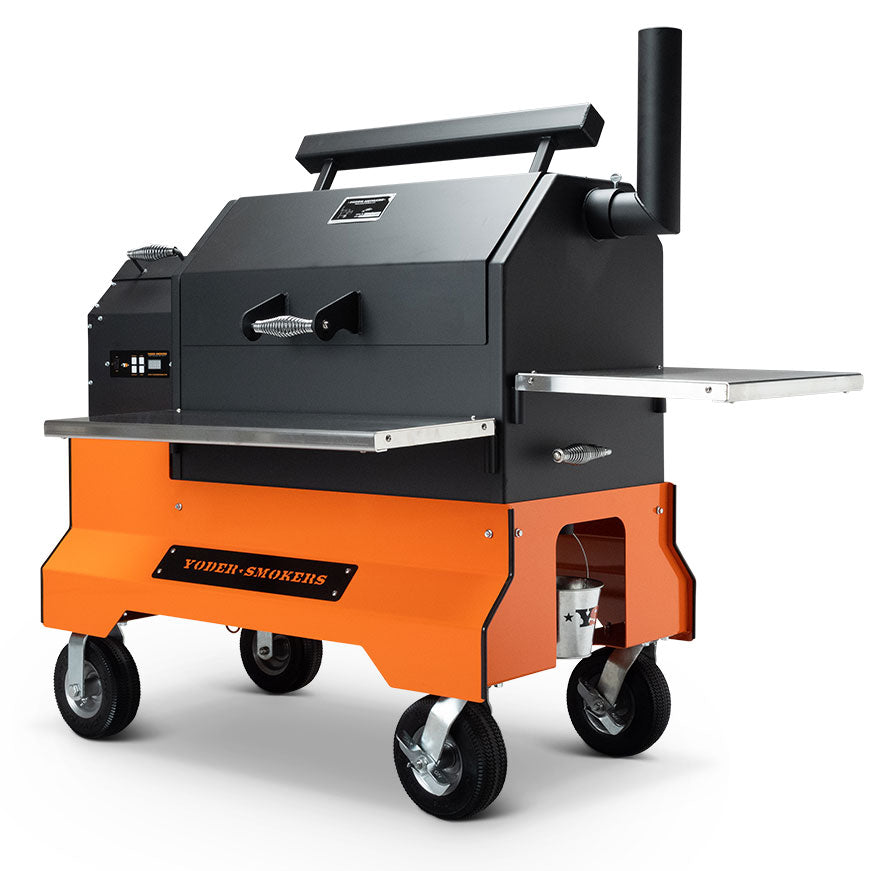 YS640s Pellet Grill on Competition Cart with Stainless Steel Shelves