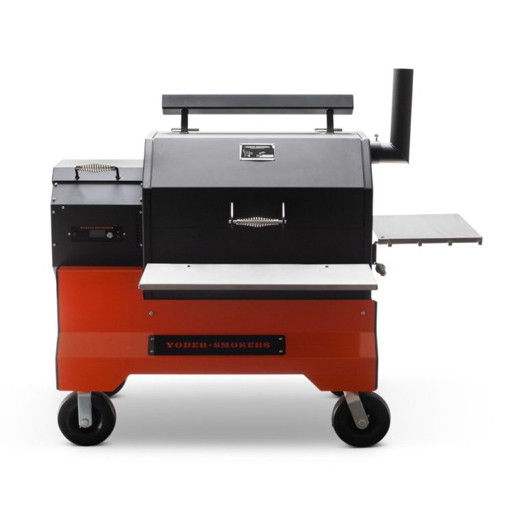 YS640s Pellet Grill on Competition Cart with Stainless Steel Shelves
